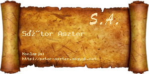Sátor Aszter névjegykártya